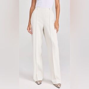 Spanx Opacity Crepe Trousers Medium Tall Parchment Elastic Waist NWT